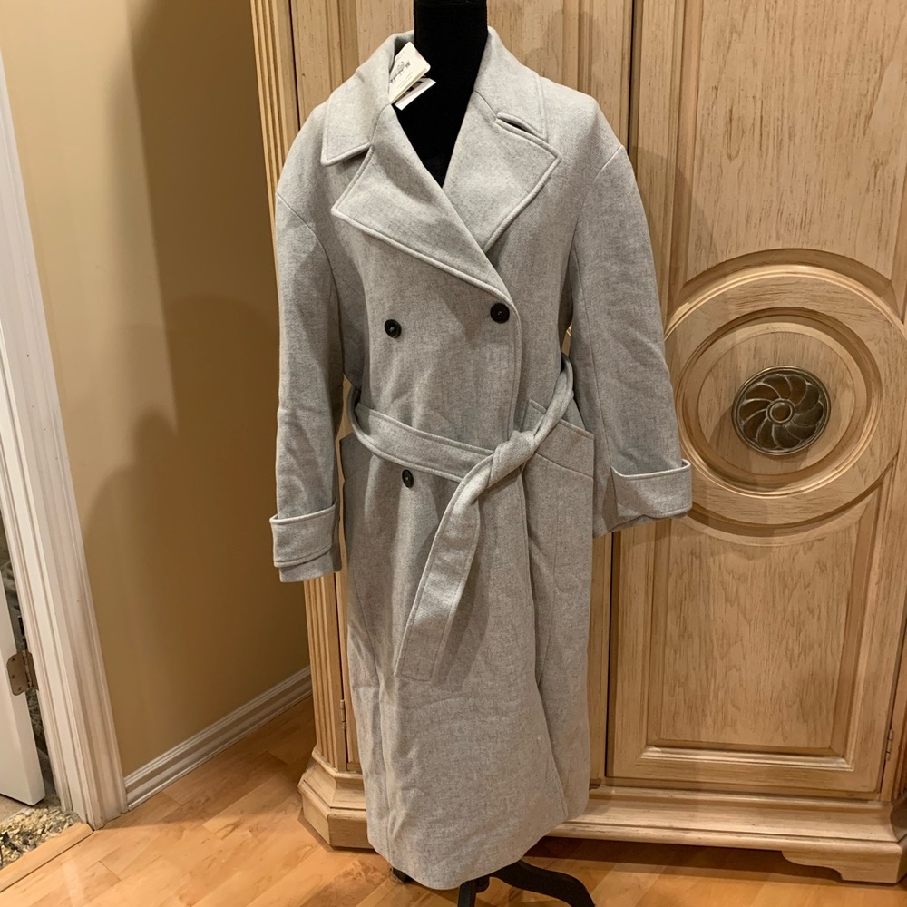 Zara Manteco Wool Blend Gray Coat Size Small NWT 2168/746 - Picture 9 of 9